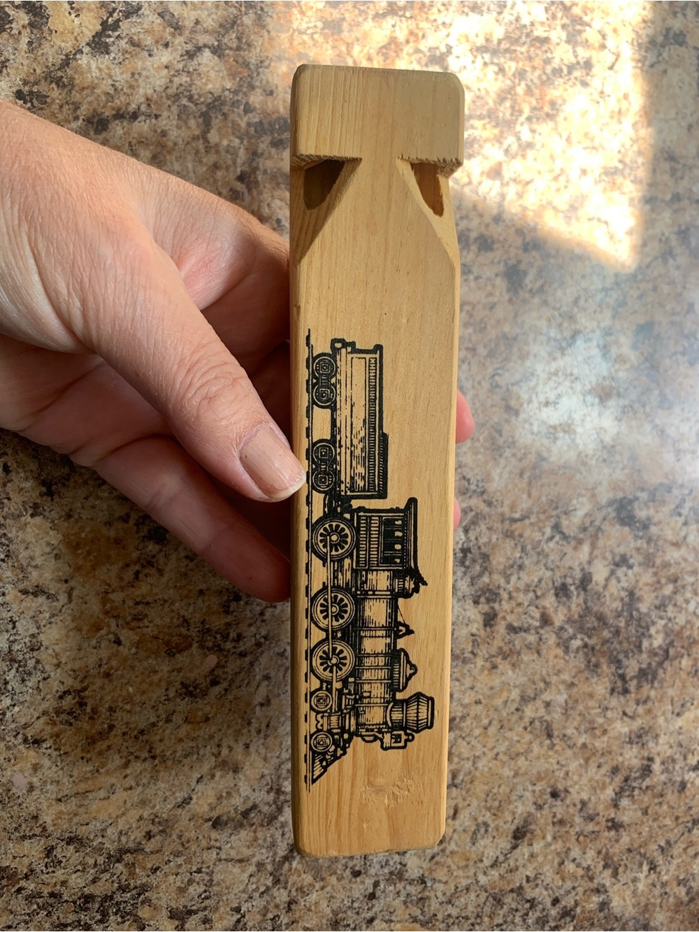 Wooden Train Whistle - Natural Wood Kids Learning Toy